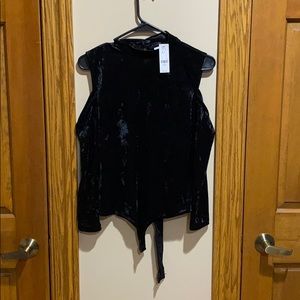 NY&Co Brand new black velvet bodysuit